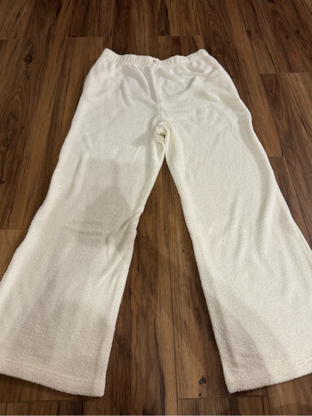 YITTY Cream Wide-Leg Plush Lounge Pants